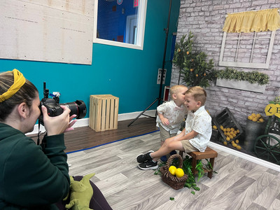 Photographer with child